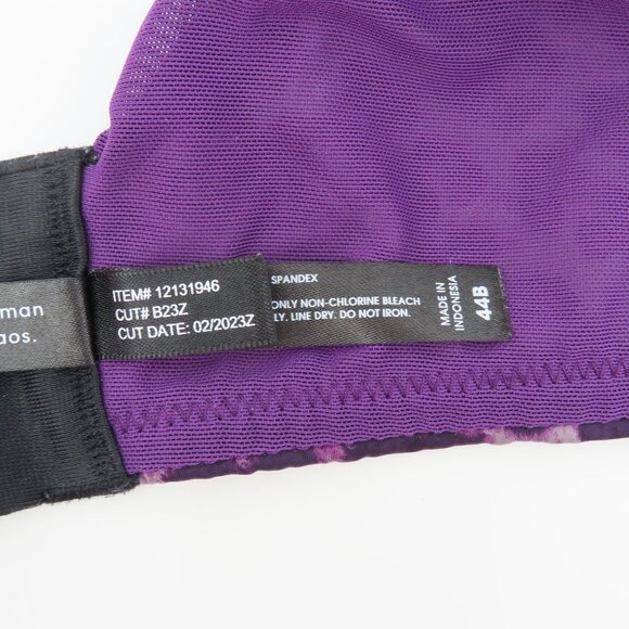 Torrid Curve 44B Bra Purple Black Cheetah Leopard Animal Print Underwire Lined - Picture 11 of 15